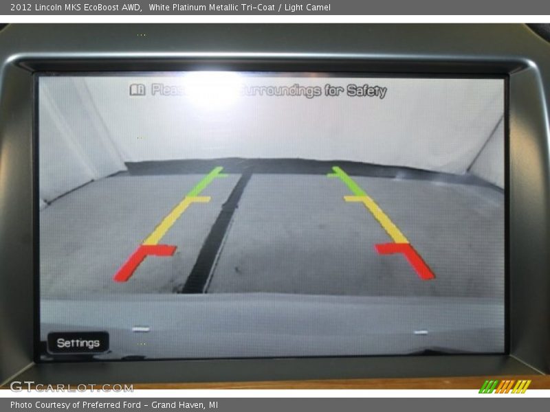 White Platinum Metallic Tri-Coat / Light Camel 2012 Lincoln MKS EcoBoost AWD