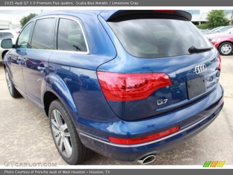 Scuba Blue Metallic / Limestone Gray 2015 Audi Q7 3.0 Premium Plus quattro