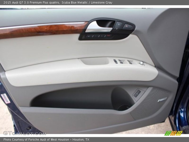 Scuba Blue Metallic / Limestone Gray 2015 Audi Q7 3.0 Premium Plus quattro