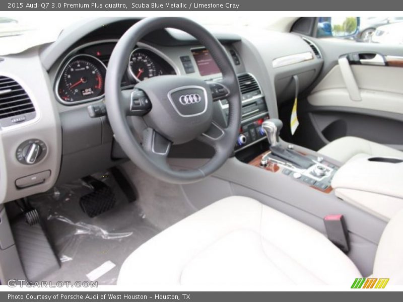 Scuba Blue Metallic / Limestone Gray 2015 Audi Q7 3.0 Premium Plus quattro