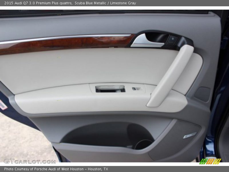 Scuba Blue Metallic / Limestone Gray 2015 Audi Q7 3.0 Premium Plus quattro