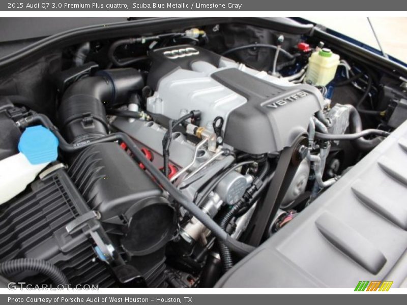 Scuba Blue Metallic / Limestone Gray 2015 Audi Q7 3.0 Premium Plus quattro
