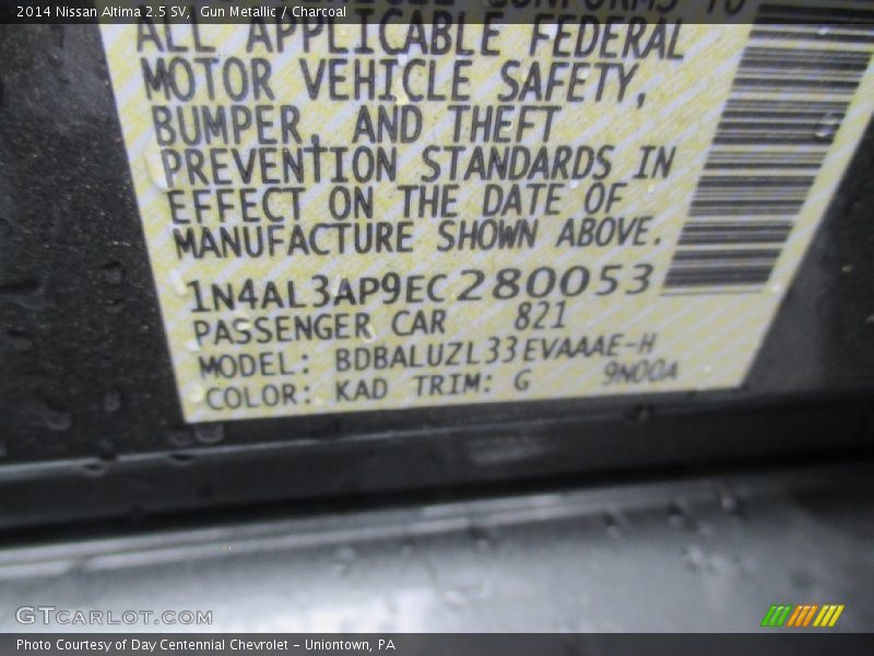 Gun Metallic / Charcoal 2014 Nissan Altima 2.5 SV