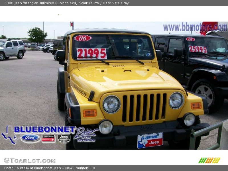 Solar Yellow / Dark Slate Gray 2006 Jeep Wrangler Unlimited Rubicon 4x4