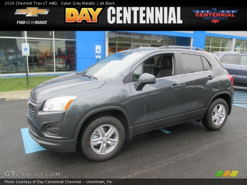 Cyber Gray Metallic / Jet Black 2016 Chevrolet Trax LT AWD