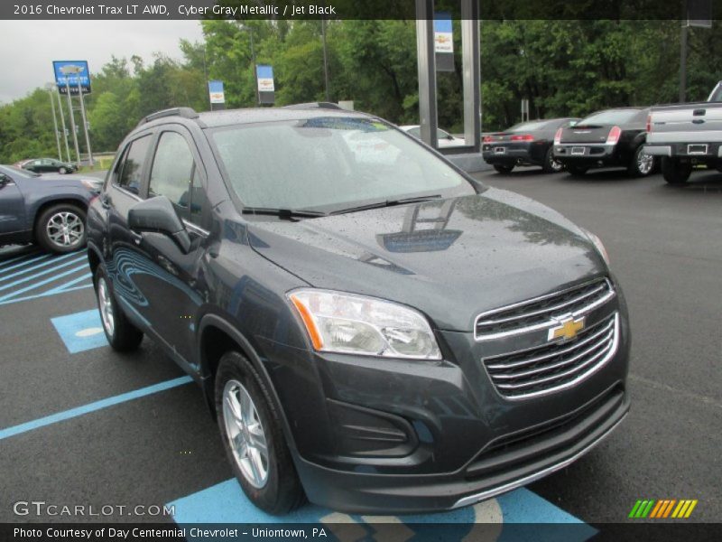 Cyber Gray Metallic / Jet Black 2016 Chevrolet Trax LT AWD