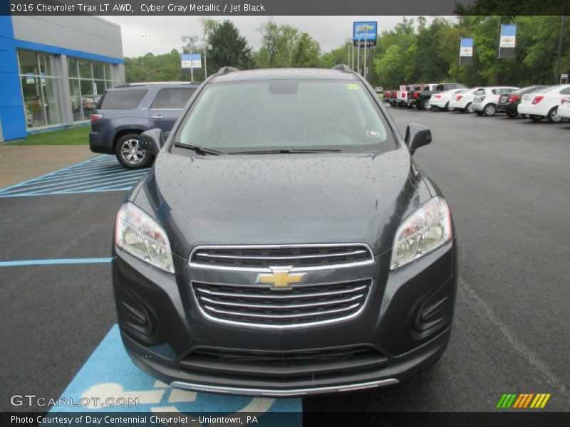 Cyber Gray Metallic / Jet Black 2016 Chevrolet Trax LT AWD