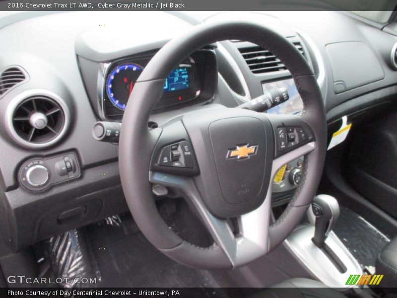 Cyber Gray Metallic / Jet Black 2016 Chevrolet Trax LT AWD