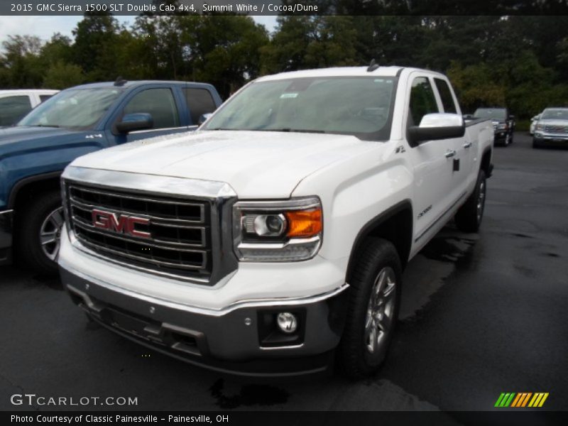 Summit White / Cocoa/Dune 2015 GMC Sierra 1500 SLT Double Cab 4x4