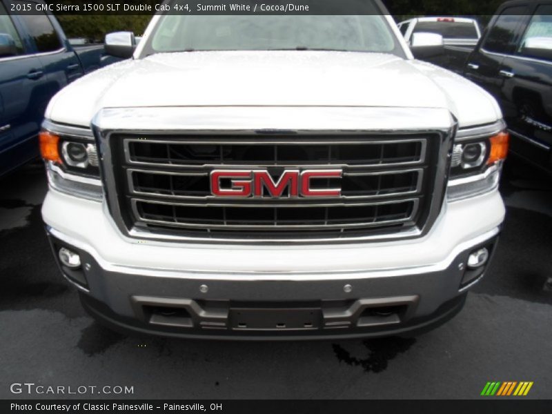 Summit White / Cocoa/Dune 2015 GMC Sierra 1500 SLT Double Cab 4x4