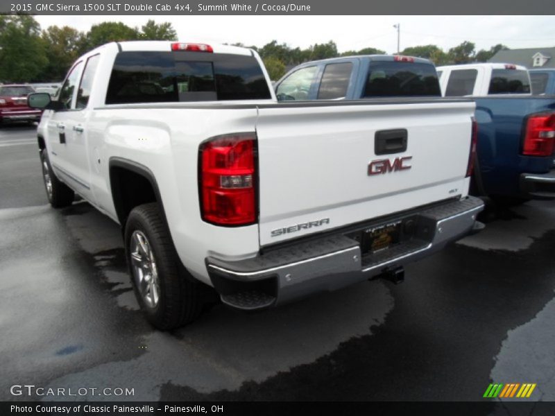 Summit White / Cocoa/Dune 2015 GMC Sierra 1500 SLT Double Cab 4x4