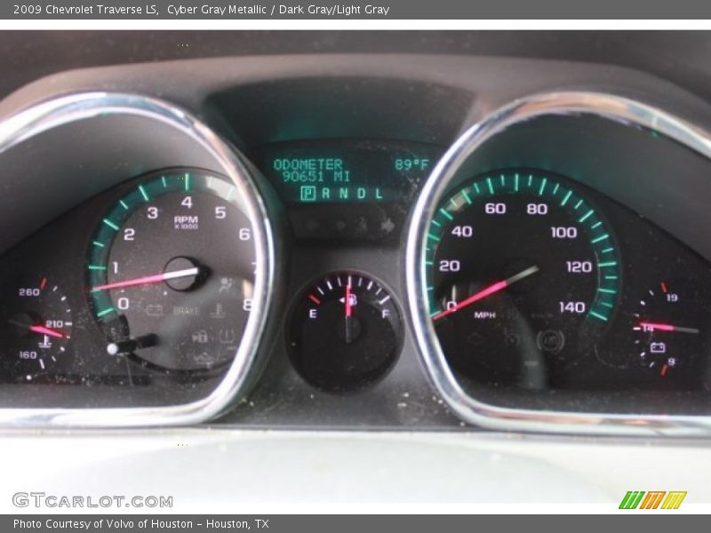 Cyber Gray Metallic / Dark Gray/Light Gray 2009 Chevrolet Traverse LS