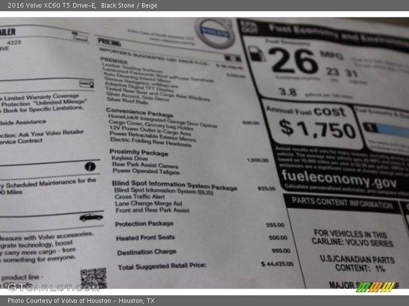 Black Stone / Beige 2016 Volvo XC60 T5 Drive-E
