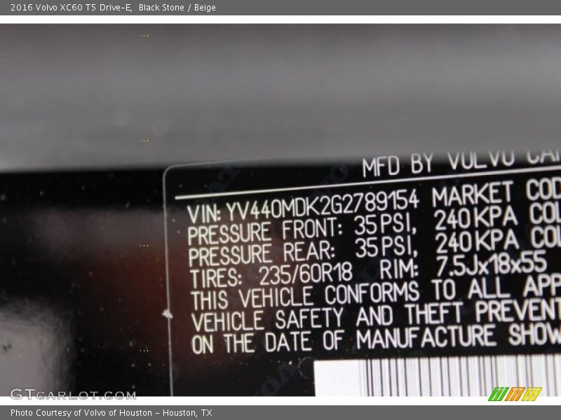 Black Stone / Beige 2016 Volvo XC60 T5 Drive-E