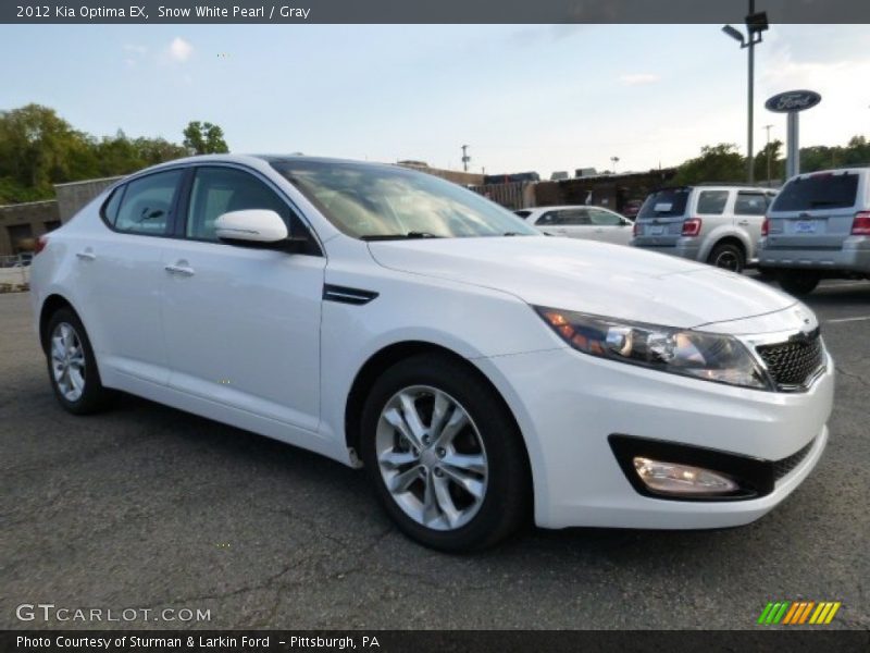 Snow White Pearl / Gray 2012 Kia Optima EX