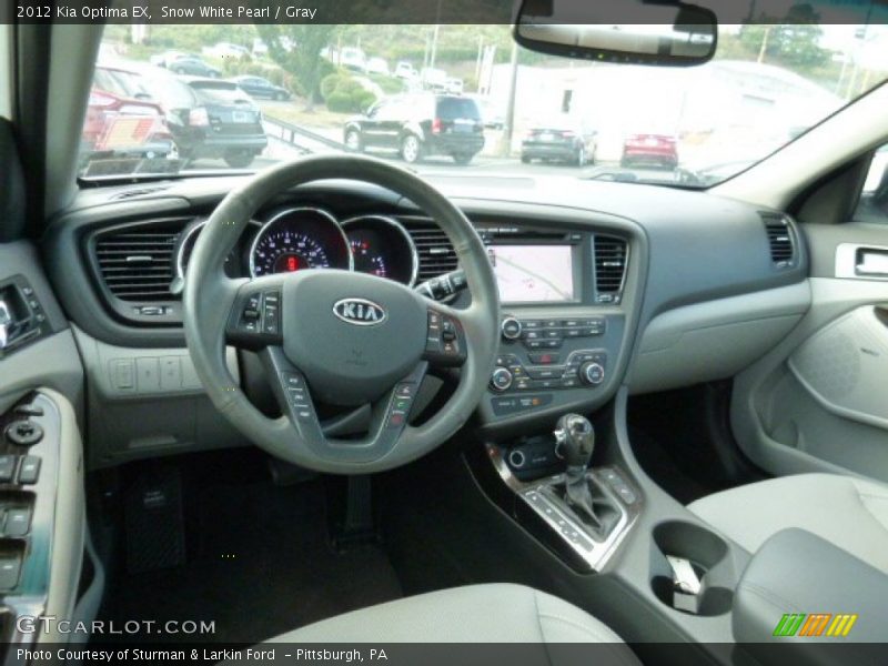 Snow White Pearl / Gray 2012 Kia Optima EX