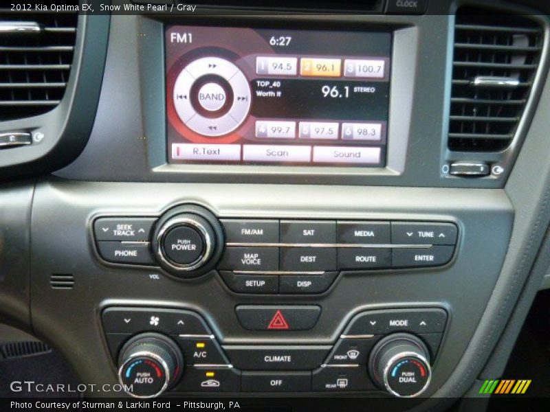 Snow White Pearl / Gray 2012 Kia Optima EX