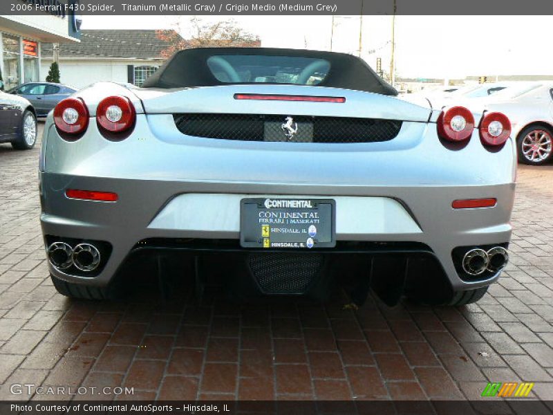 Titanium (Metallic Gray) / Grigio Medio (Medium Grey) 2006 Ferrari F430 Spider
