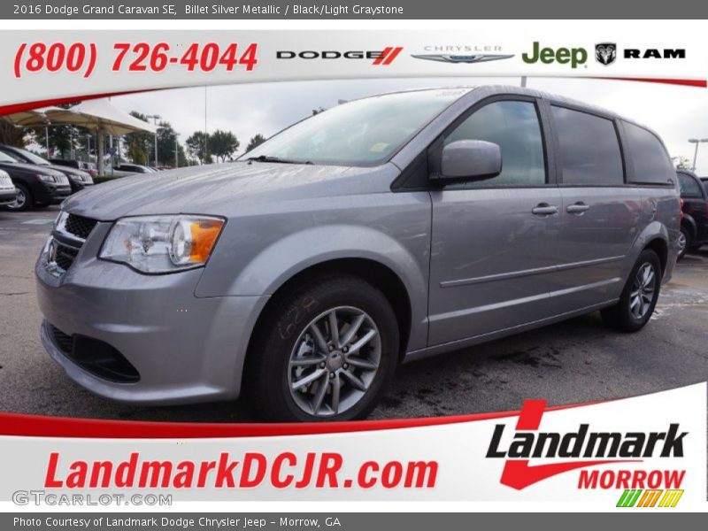 Billet Silver Metallic / Black/Light Graystone 2016 Dodge Grand Caravan SE