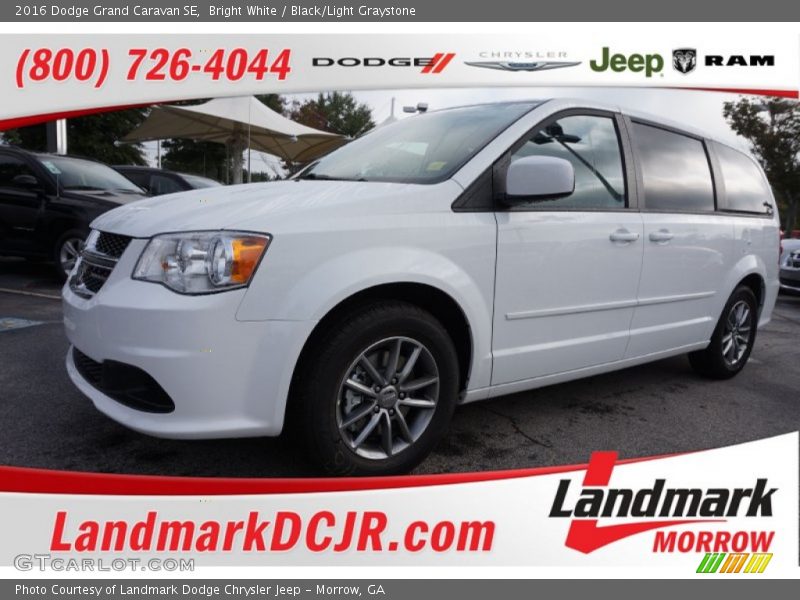 Bright White / Black/Light Graystone 2016 Dodge Grand Caravan SE