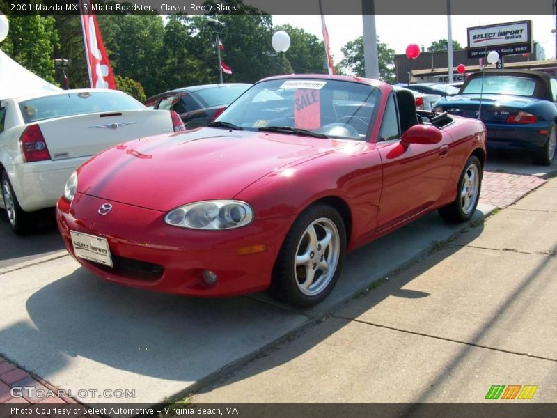 Classic Red / Black 2001 Mazda MX-5 Miata Roadster