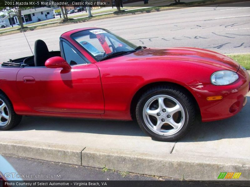 Classic Red / Black 2001 Mazda MX-5 Miata Roadster