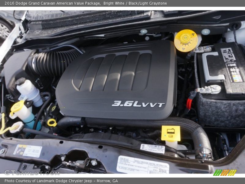 Bright White / Black/Light Graystone 2016 Dodge Grand Caravan American Value Package