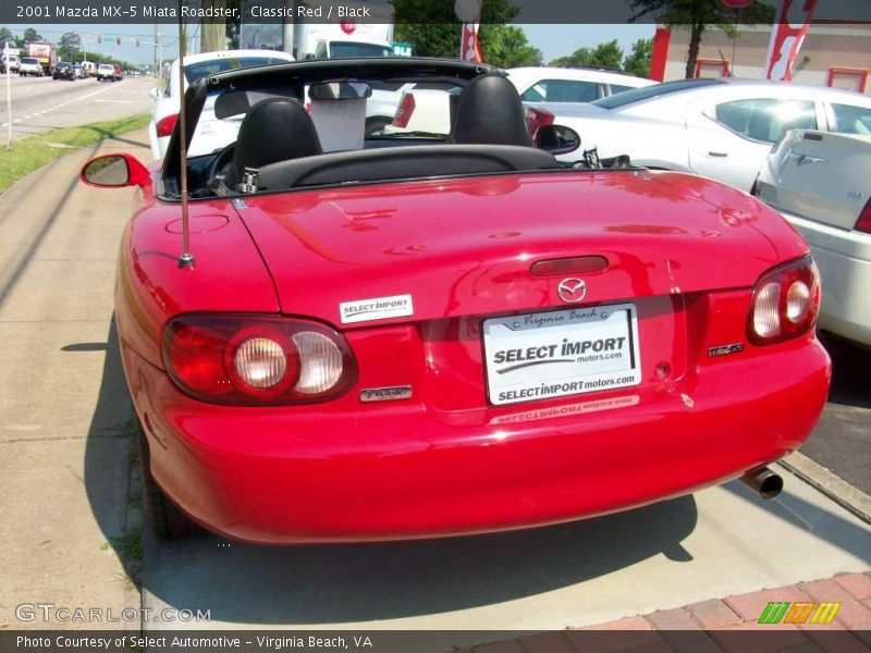 Classic Red / Black 2001 Mazda MX-5 Miata Roadster