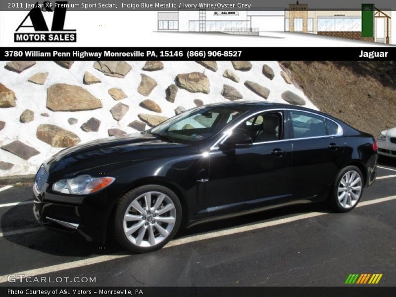 Indigo Blue Metallic / Ivory White/Oyster Grey 2011 Jaguar XF Premium Sport Sedan