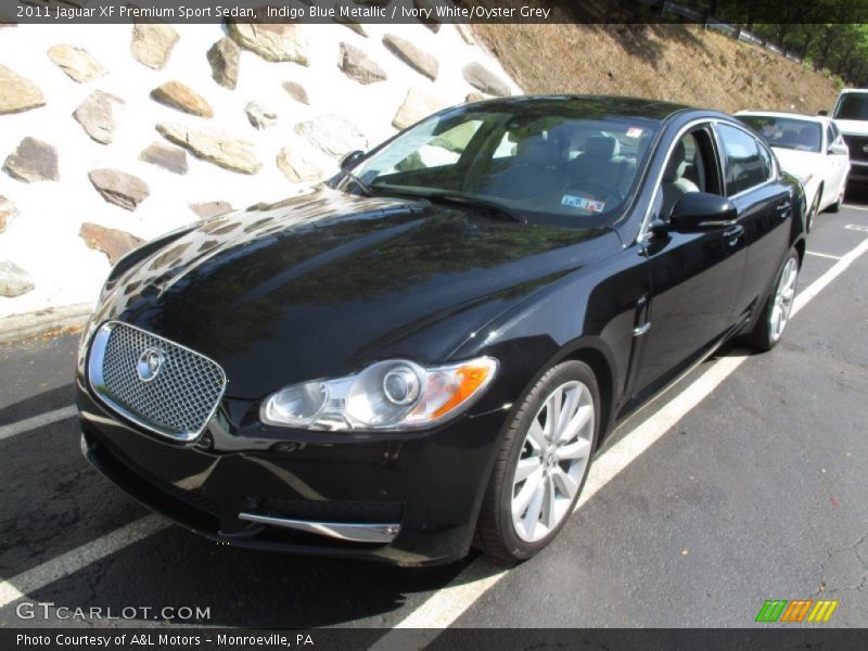 Indigo Blue Metallic / Ivory White/Oyster Grey 2011 Jaguar XF Premium Sport Sedan