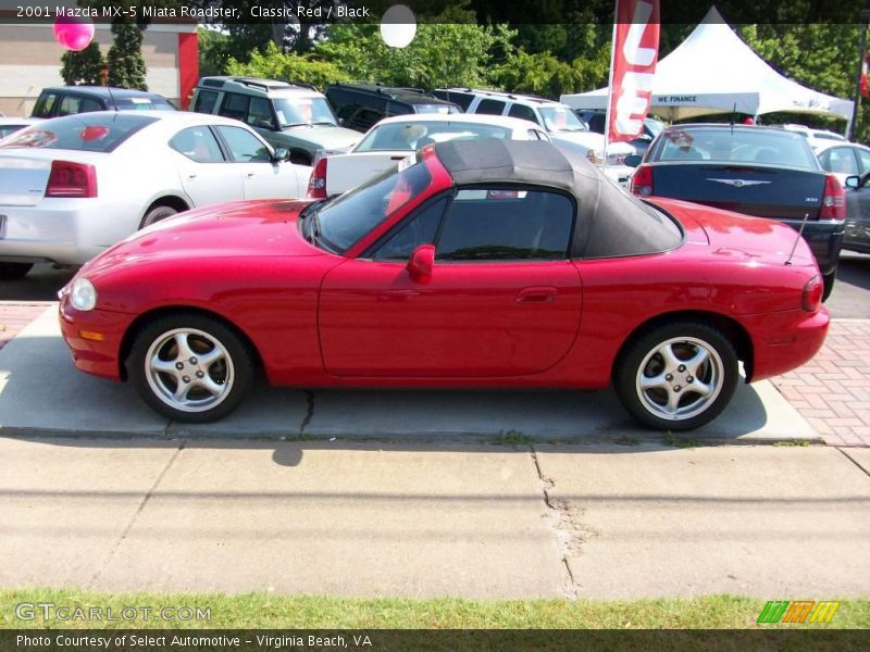 Classic Red / Black 2001 Mazda MX-5 Miata Roadster