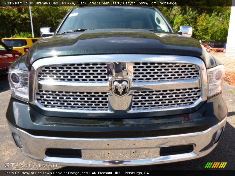 Black Forest Green Pearl / Canyon Brown/Light Frost Beige 2016 Ram 1500 Laramie Quad Cab 4x4