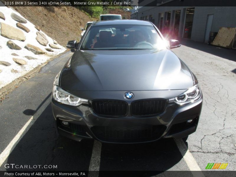 Mineral Grey Metallic / Coral Red 2016 BMW 3 Series 340i xDrive Sedan