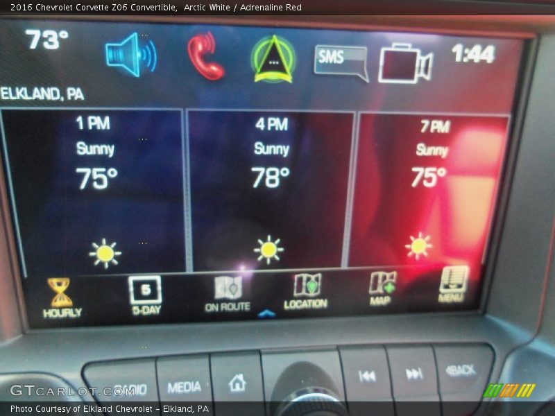 Controls of 2016 Corvette Z06 Convertible