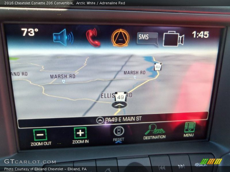Navigation of 2016 Corvette Z06 Convertible