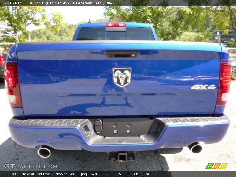 Blue Streak Pearl / Black 2016 Ram 1500 Sport Quad Cab 4x4