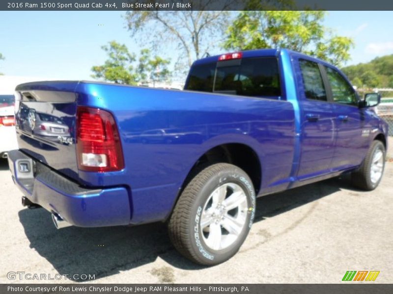Blue Streak Pearl / Black 2016 Ram 1500 Sport Quad Cab 4x4