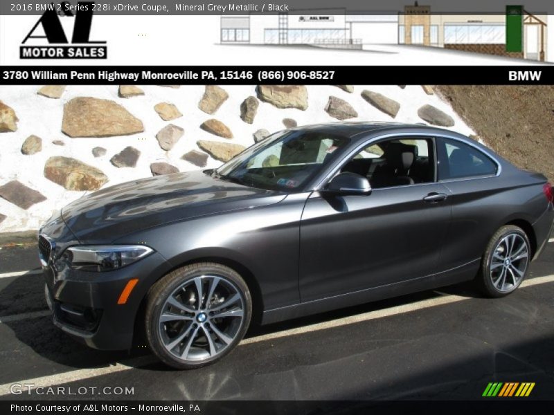 Mineral Grey Metallic / Black 2016 BMW 2 Series 228i xDrive Coupe