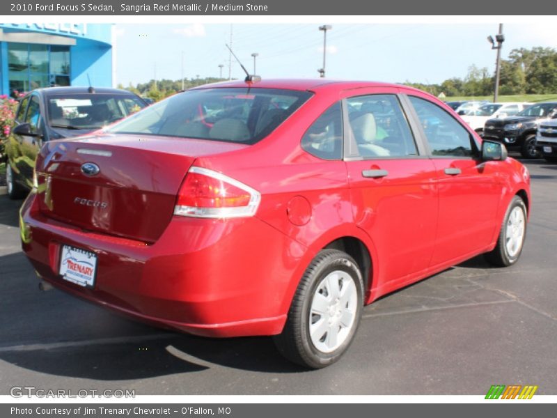 Sangria Red Metallic / Medium Stone 2010 Ford Focus S Sedan
