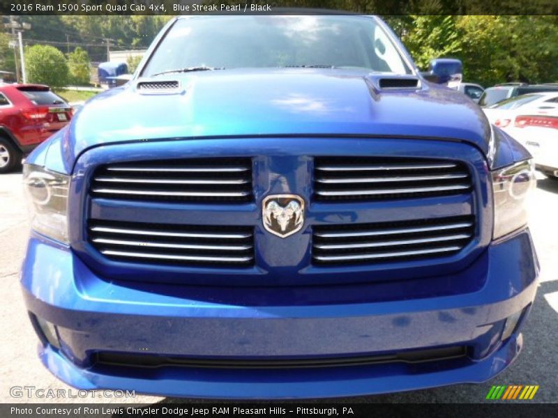 Blue Streak Pearl / Black 2016 Ram 1500 Sport Quad Cab 4x4