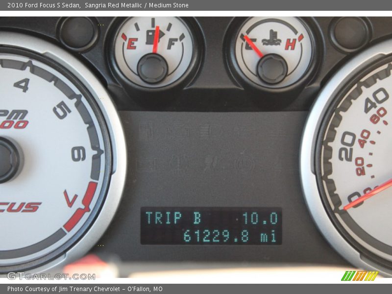 Sangria Red Metallic / Medium Stone 2010 Ford Focus S Sedan