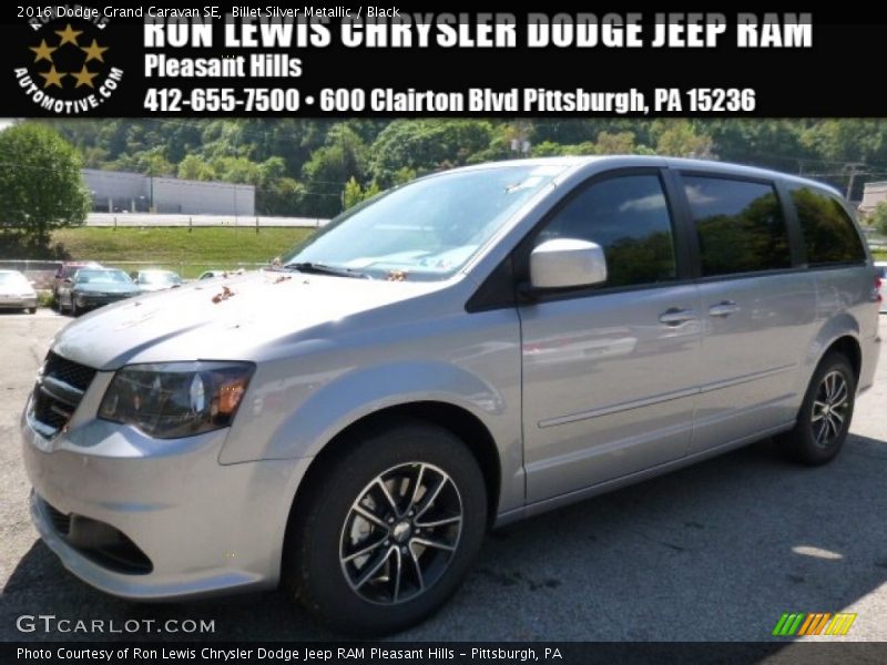 Billet Silver Metallic / Black 2016 Dodge Grand Caravan SE