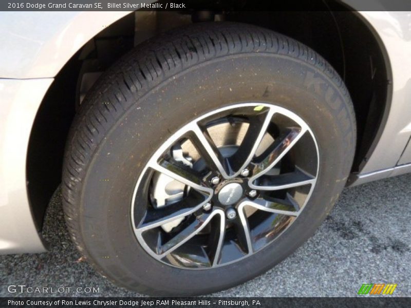 Billet Silver Metallic / Black 2016 Dodge Grand Caravan SE
