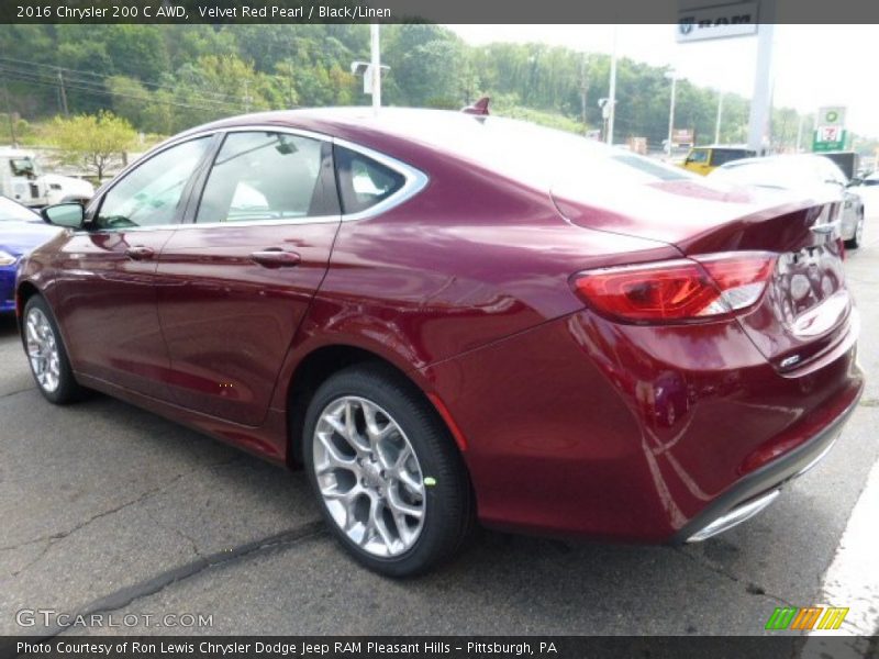 Velvet Red Pearl / Black/Linen 2016 Chrysler 200 C AWD