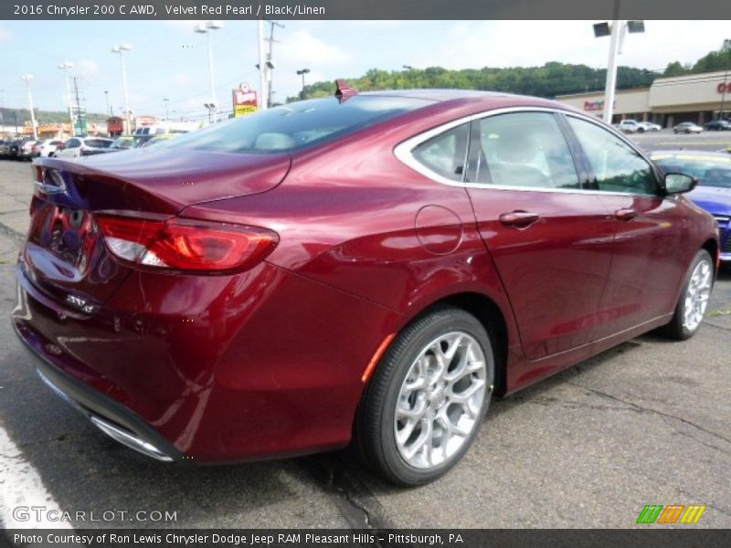 Velvet Red Pearl / Black/Linen 2016 Chrysler 200 C AWD