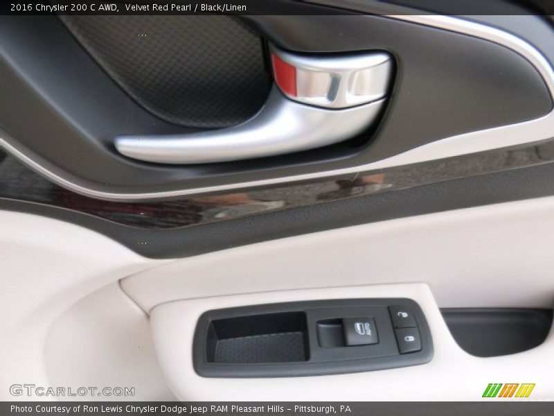 Velvet Red Pearl / Black/Linen 2016 Chrysler 200 C AWD