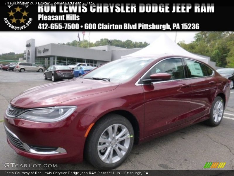 Velvet Red Pearl / Black 2016 Chrysler 200 Limited