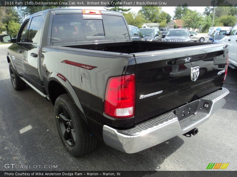Brilliant Black Crystal Pearl / Black/Diesel Gray 2016 Ram 1500 Outdoorsman Crew Cab 4x4