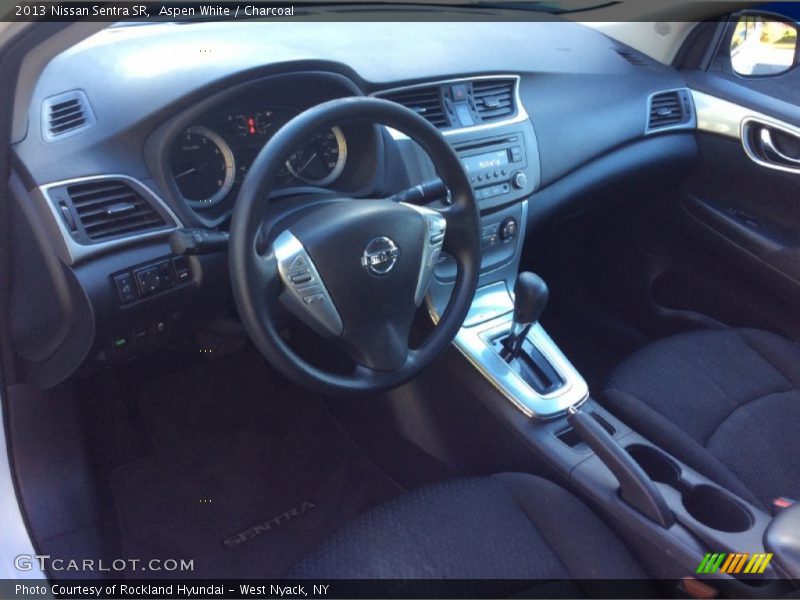 Aspen White / Charcoal 2013 Nissan Sentra SR