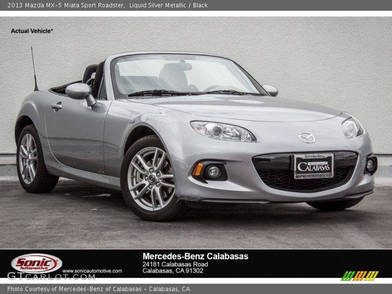 Liquid Silver Metallic / Black 2013 Mazda MX-5 Miata Sport Roadster